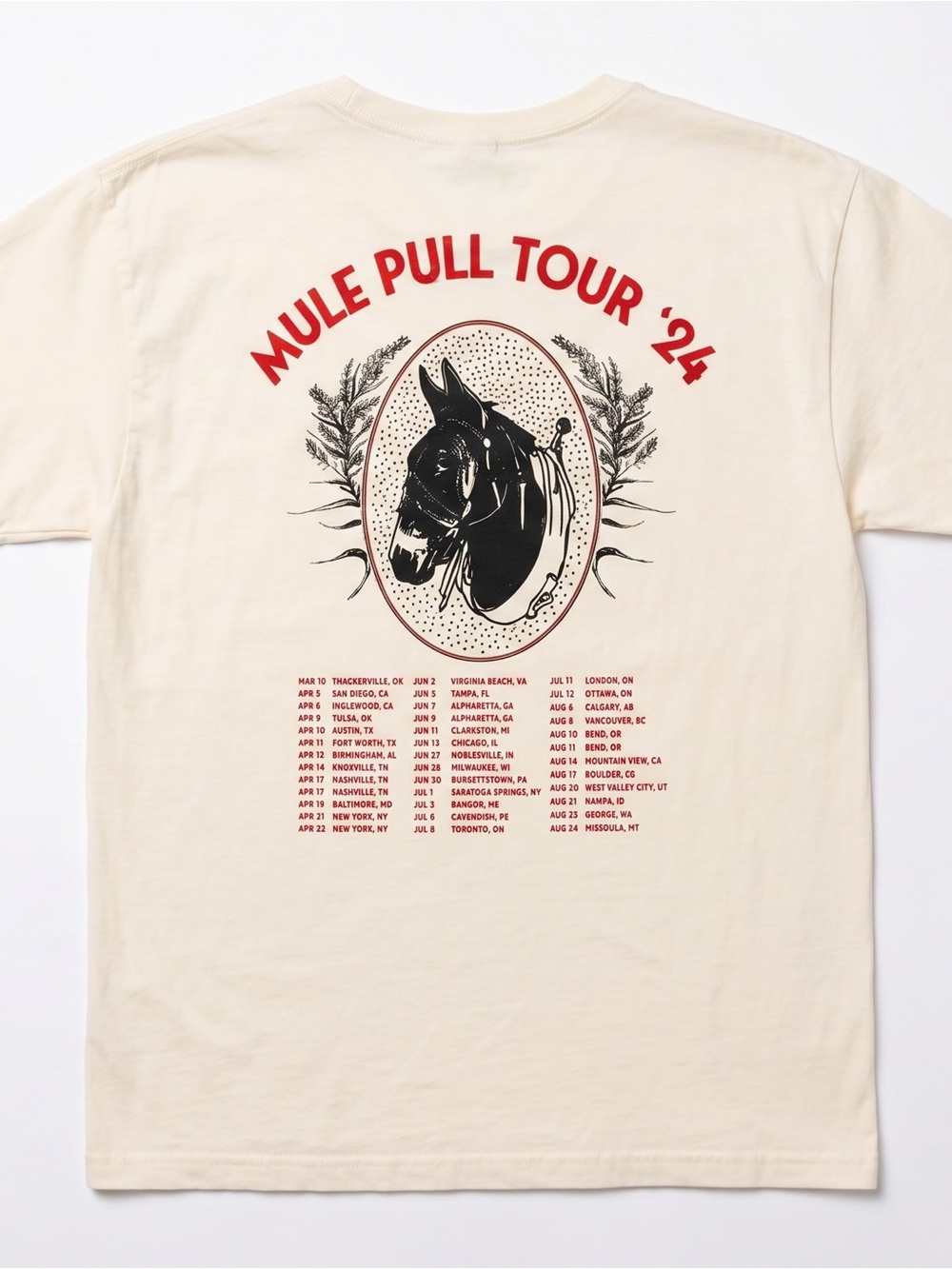 Tyler Childers Mule Pull Tour 2024 Short Sleeve Unisex Graphic Tee T Shirt NWOT